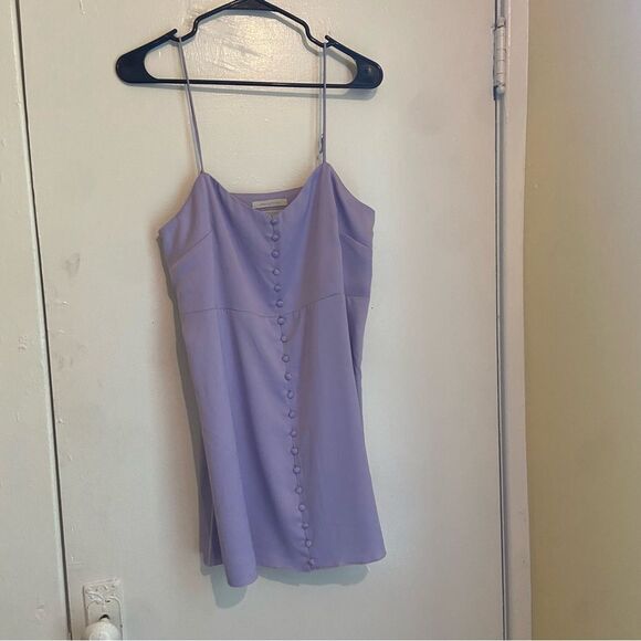Urban Outfitters Lilac Slip Dress M Button Front Spaghetti Strap Y2K - Picture 1 of 8